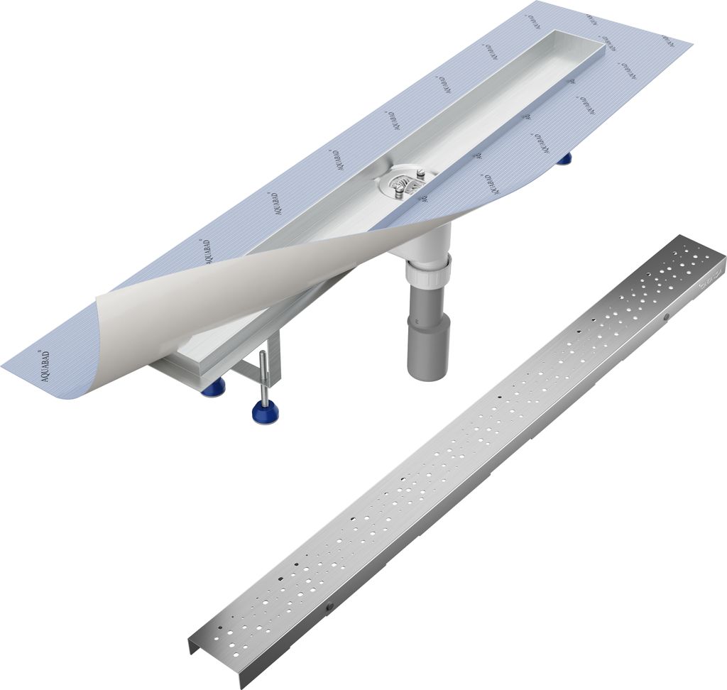 Aquabad SDS Pro Duschrinne 90cm mit Blende: Regen, Ablauf Senkrecht Mittig