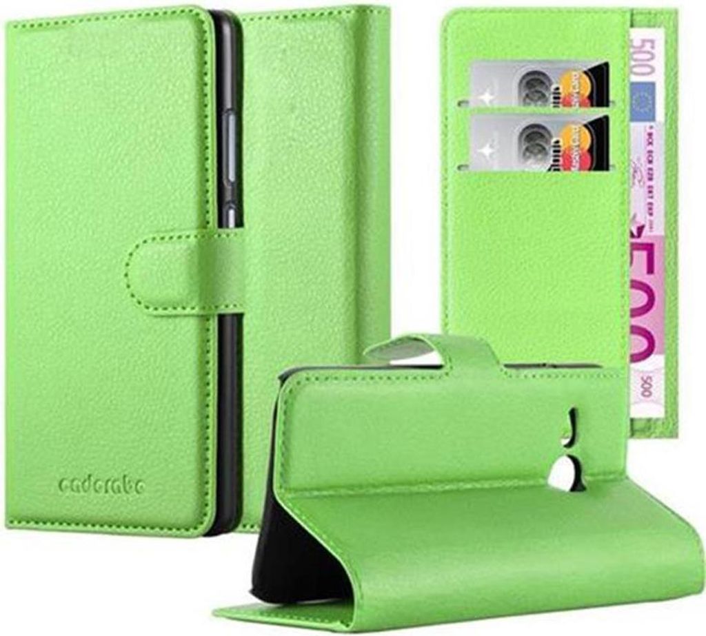 Cadorabo Hülle für HTC ONE M8 MINI Schutz Hülle in Grün Handyhülle Etui Case Cover Magnetverschluss
