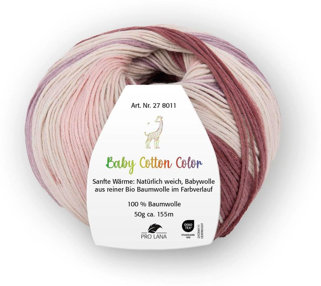 Pro Lana Baby Baumwolle COLOR & UNI (organic) 50g/155m Lauflänge, 100?% Baumwolle ( ), NS 3,0-3,5 color 03