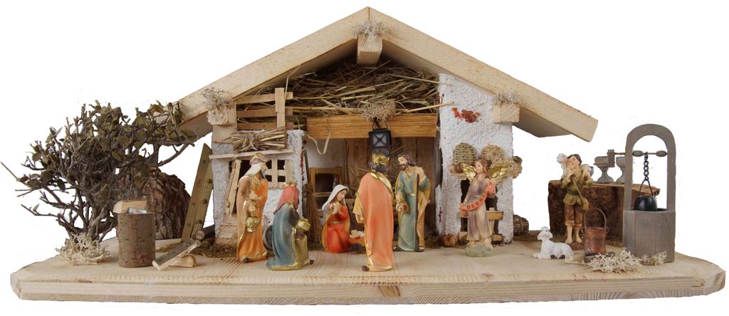 Wundervolle Weihnachtskrippe Neunhof inkl. 12-tlg. Produktbild