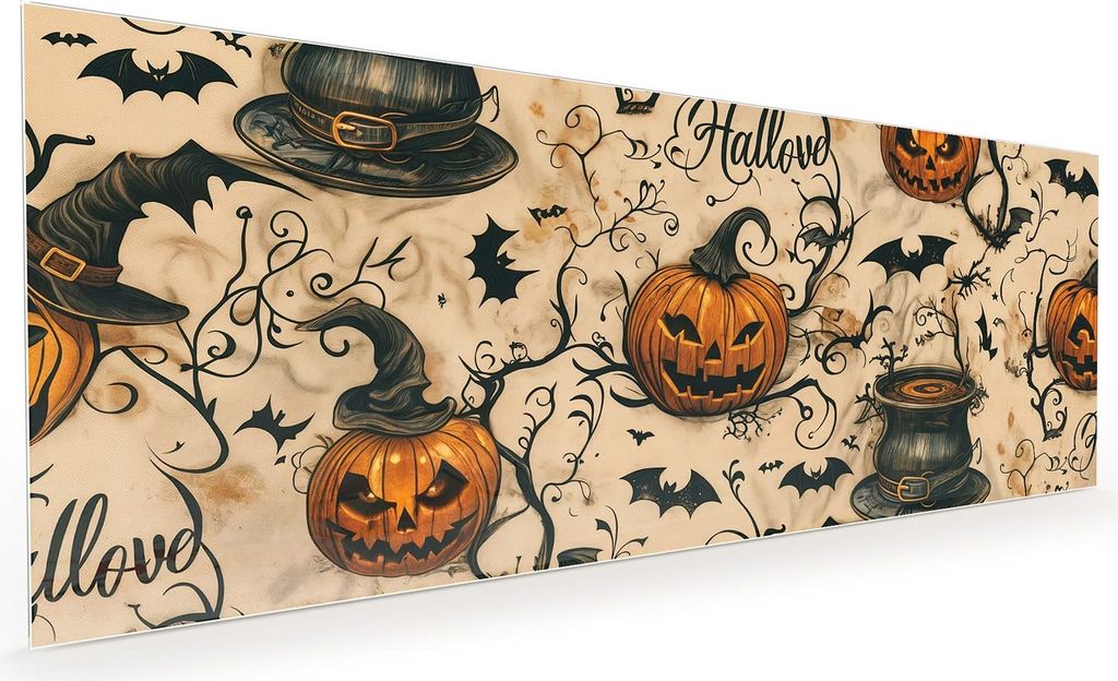 Küchenrückwand Spritzschutz Glas mit Motiv Halloween Kürbisse 40 x 40 cm