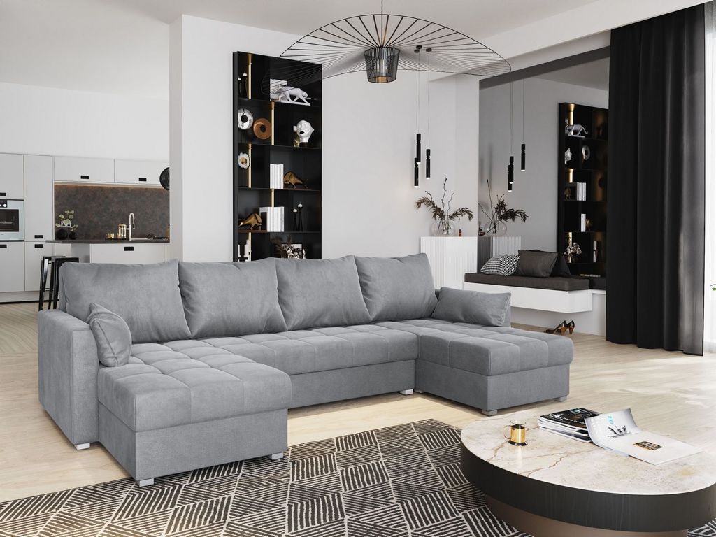 Masseno Ecksofa NAKO M mit Schlaffunktion U-Form, Sofa mit Produktbild 