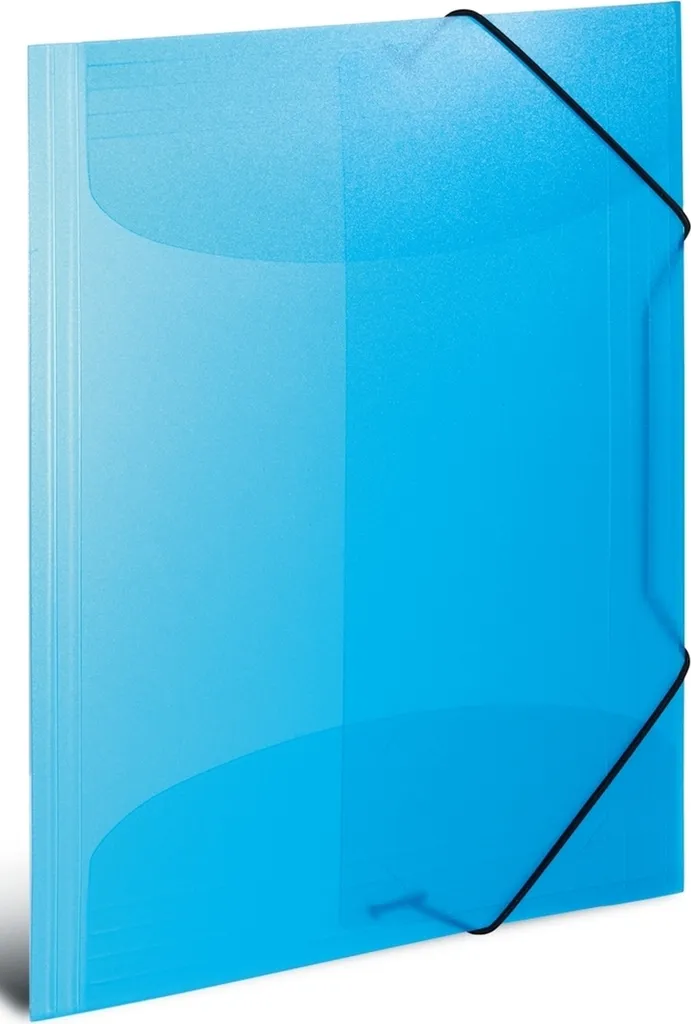 Lot de 3 chemises à bouton A4 en plastique bleu transparent pour bureau