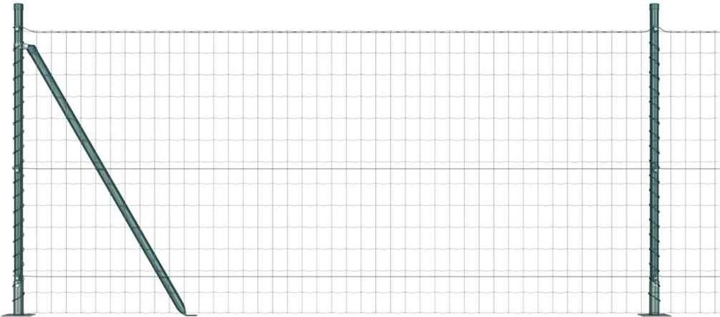 vidaXL Zaun mit Pfosten Grün 1 x 10 m Stahl und PVC