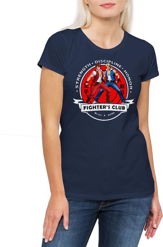 Urban Backwoods Fighter's Club Dragon Brothers II, Damen T-Shirt, Farbe: Navy, Größe: XS