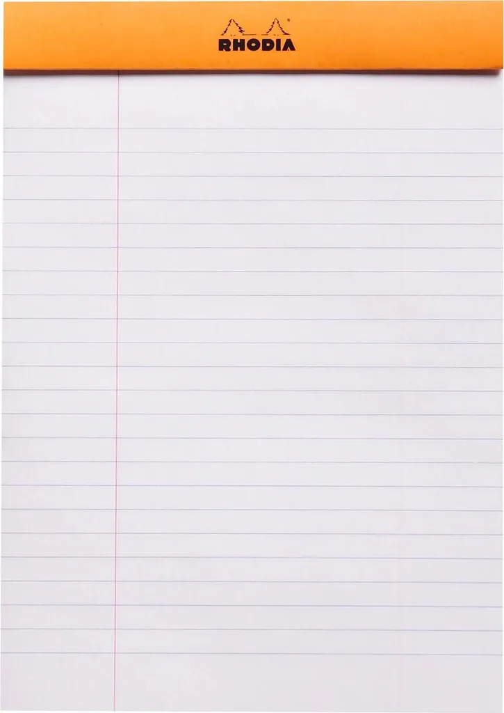 Bloc-notes A5 80 feuilles 80g ligné avec marge orange résistant x10