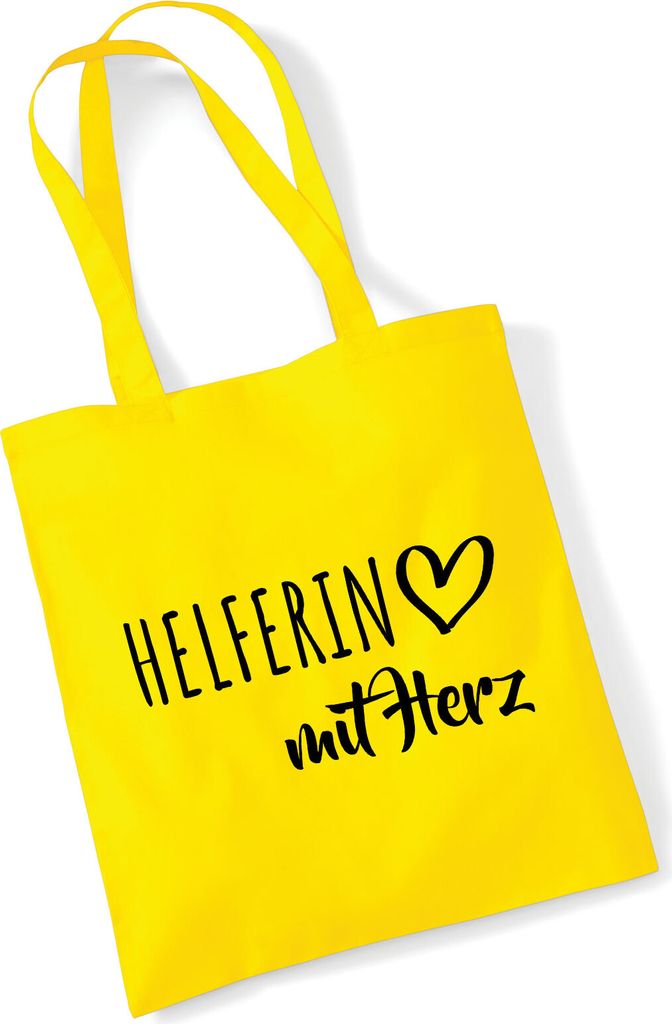Huuraa Jutebeutel Herferin mit Herz 10 Liter Yellow Baumwolle Tasche Geschenkidee