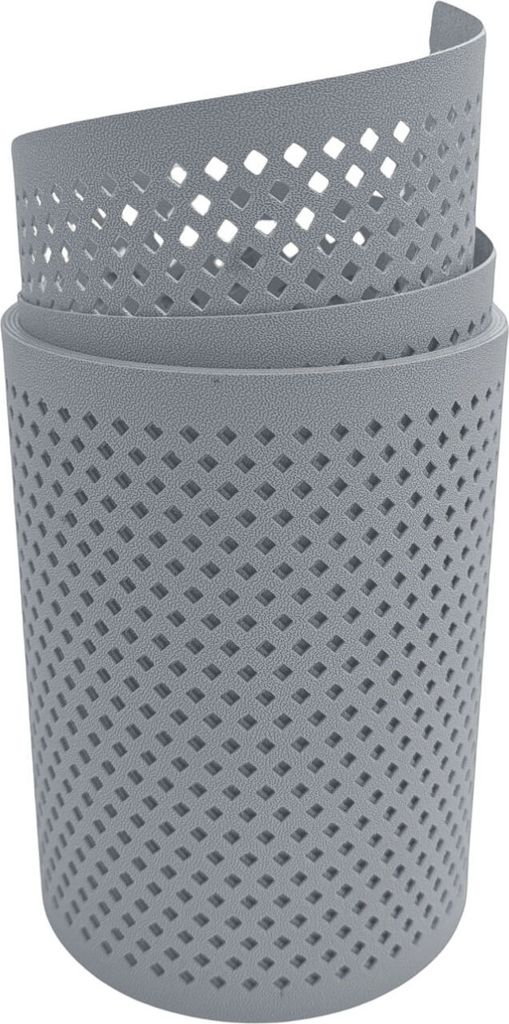 Doppelstab Sichtschutz zaun|zu PREMIUM gelocht DIAMANT Streifen PP Zaunblende Fenstergrau 2,55 m