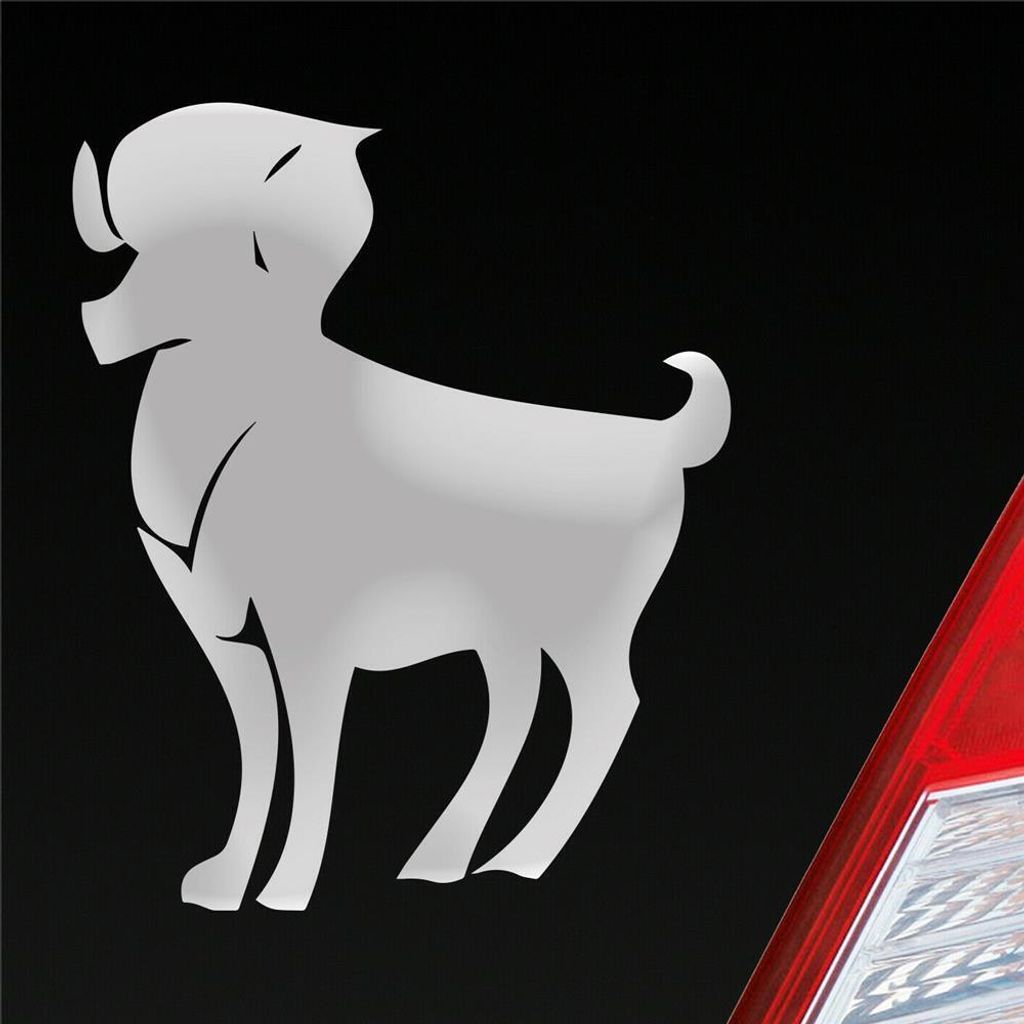 Auto Aufkleber Sternzeichen Widder PKW Car KFZ Roller 8x10 cm Silber Sticker Heckscheibenaufkleber
