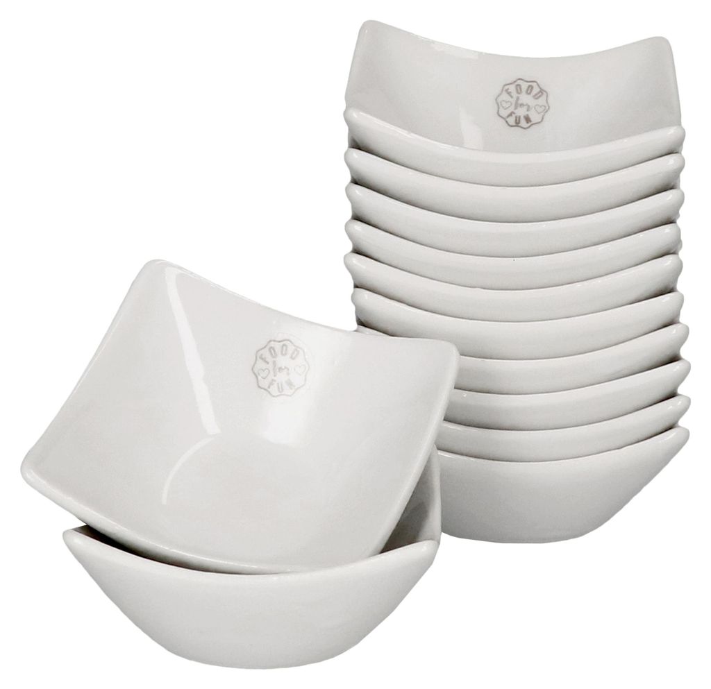 12er Set Tapas Schälchen Porzellan Dip-Schüssel Dessert Produktbild 