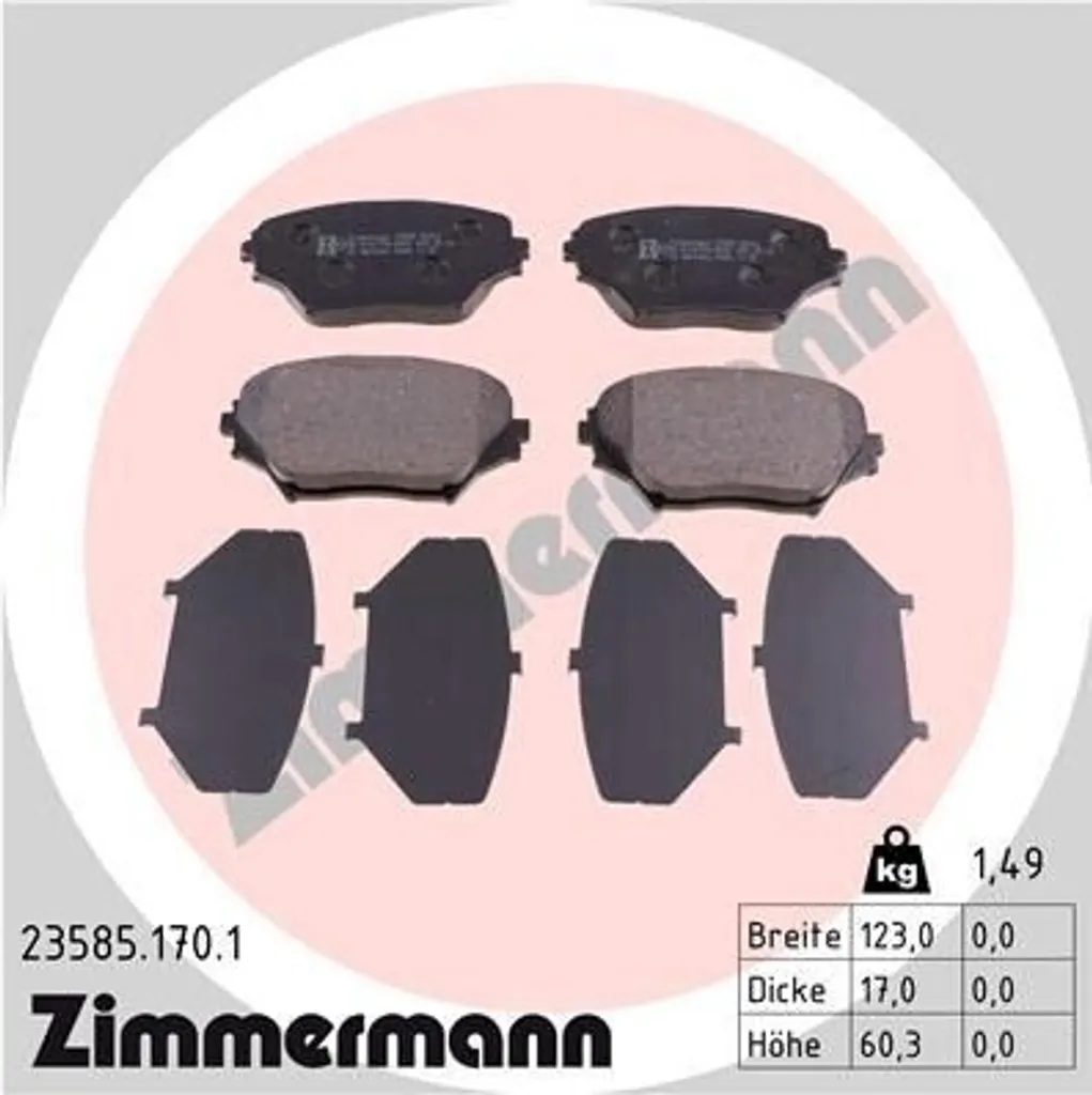 Jeu de plaquettes de frein à disque ZIMMERMANN pour Toyota RAV 4 II A2