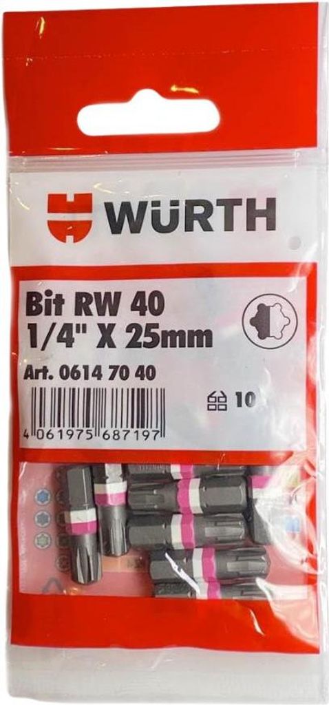 Würth Bit RW40 leuchtpink 1/4 Zoll L25 mm 1 Stück Produktbild 
