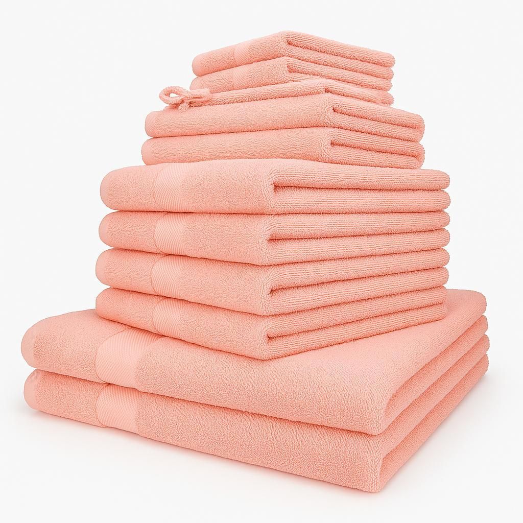Betz 12er Handtuch-Set PALERMO 100% Baumwolle Farbe: apricot