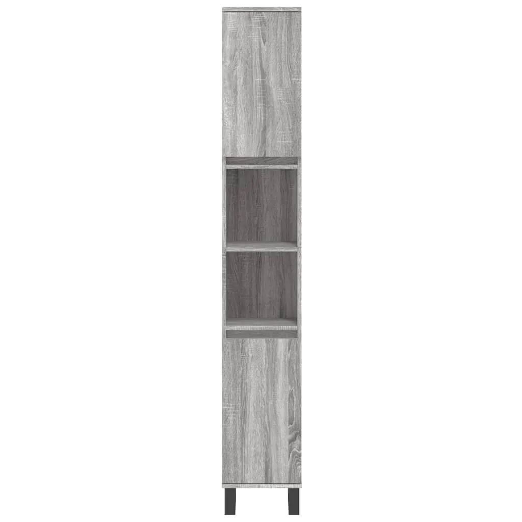 Colonna Bagno Alta 190cm Grigio Sonoma | Mobile Verticale Design 30x30 - 4