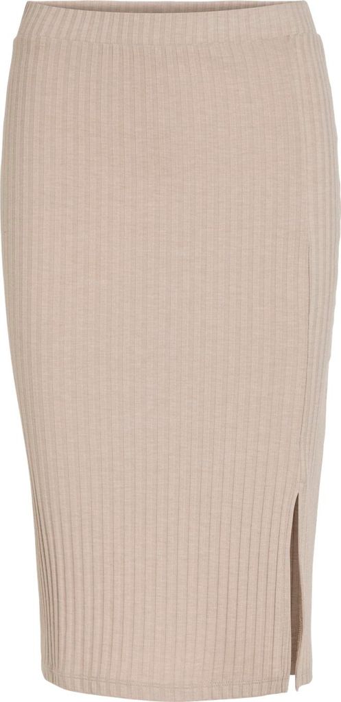 VILA Eleganter Bleistift Rock Gerippt Midi Stretch Skirt Größe: XXL
