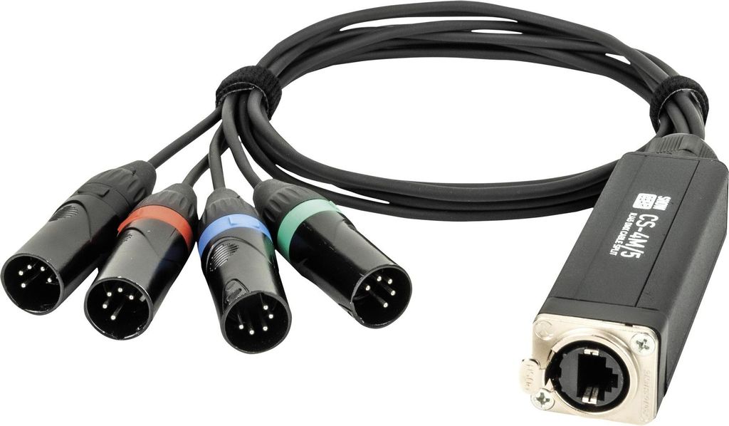 Showgear - 4-channel DMX shuttle snake 4-Kanal 5-Pin DMX (M)>CAT (F)