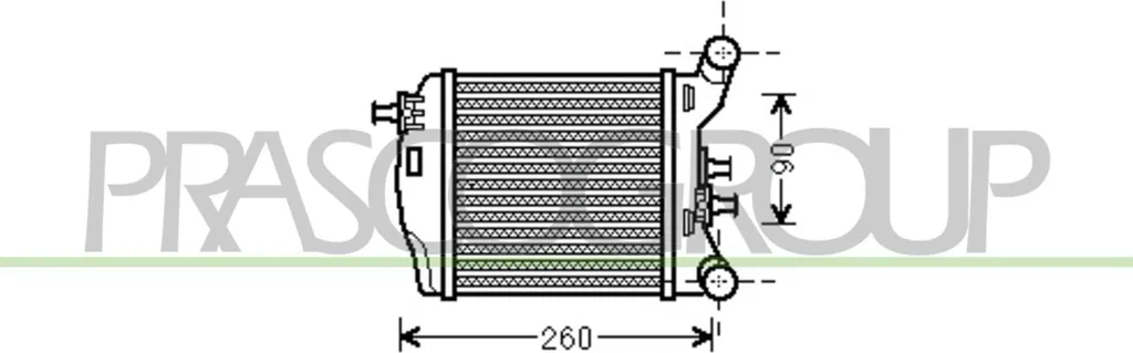 PRASCO FT030N003 Intercooler OE 51819186 pour Fiat 500 (312) Essence