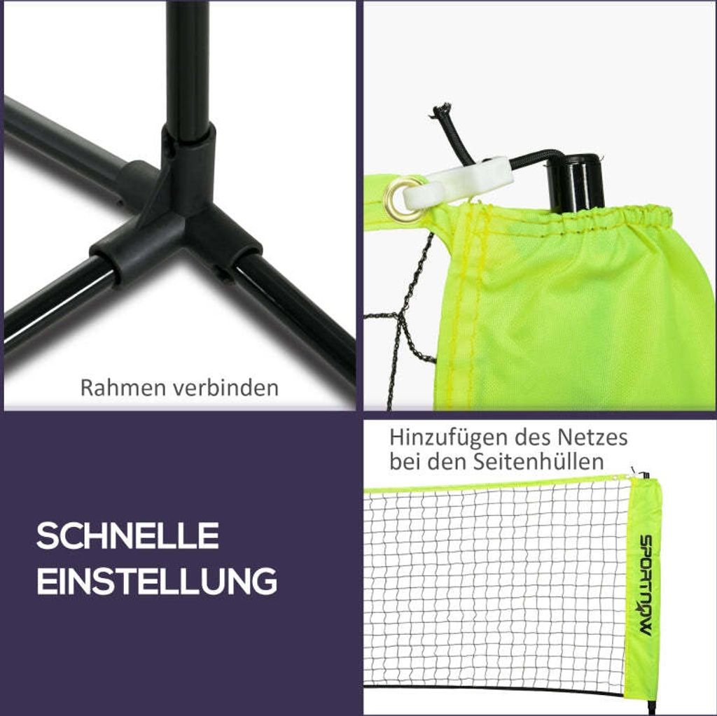 Rootz Tragbares Badmintonnetz Set - Volleyballnetz - Produktbild 6