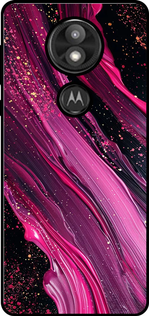 Custodia Motorola Moto E5 Plus TPU Antiurto Effetto Marmo Viola