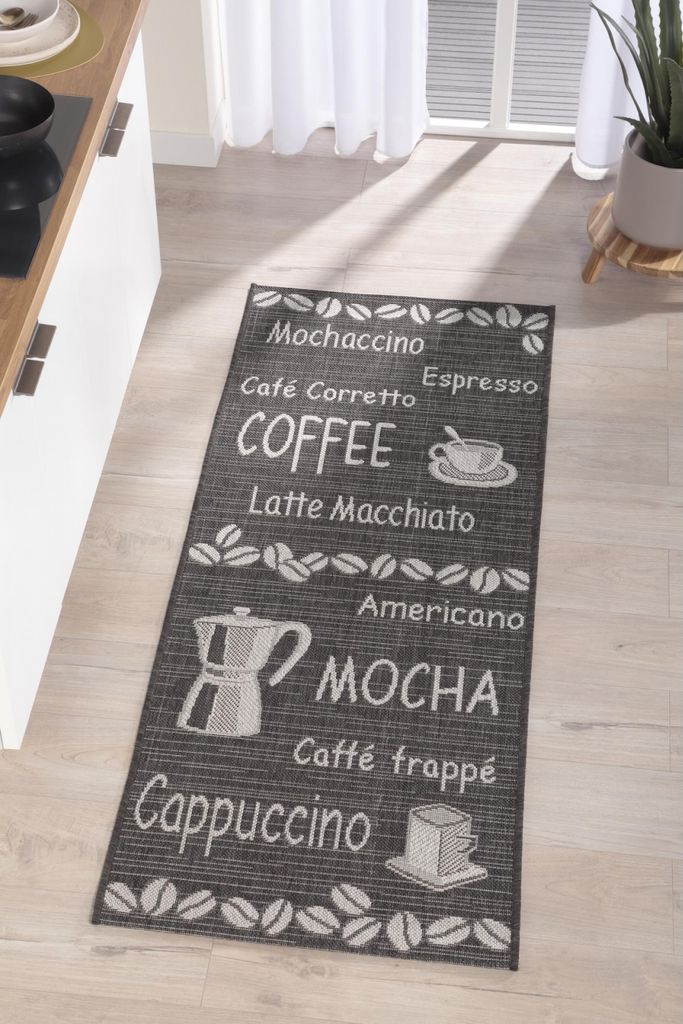 Peyer Syntex Läufer Jeans 19229-Kaffee Fb.anthrazit Outdoor-Teppich in mehreren Größen Läufer Jeans 19229-Kaffee Fb.anthrazit 80/200 cm