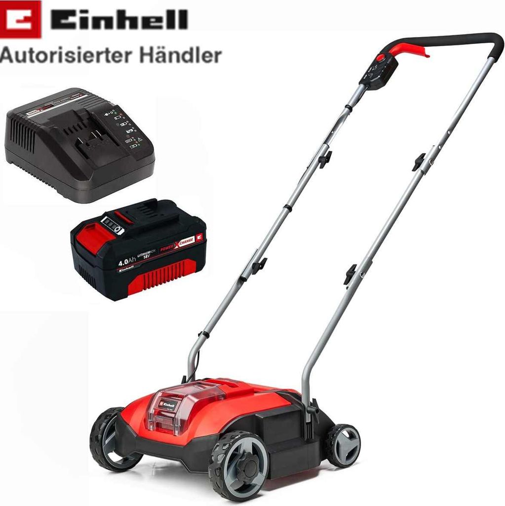 Einhell 18V Akku-Vertikutierer-Lüfter GC-SC 18/28 Akku 4.0 Ah, Ladegerät