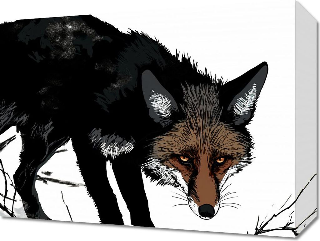 Bild 40x30cm Misstrauischer Fuchs
