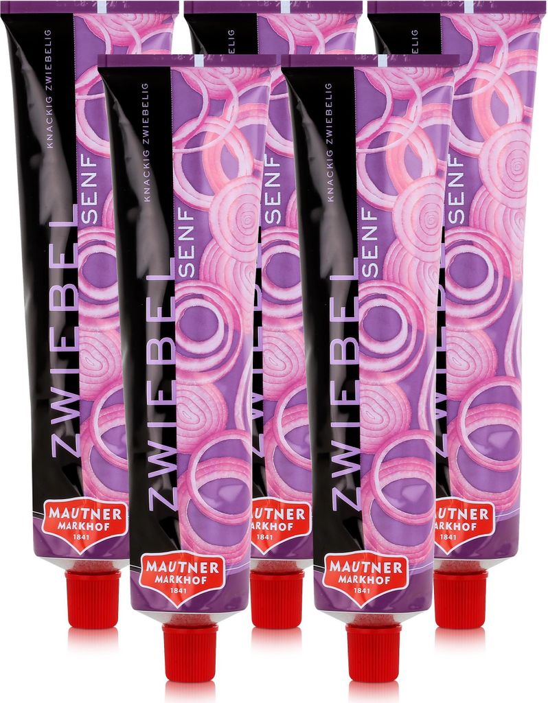 Mautner Zwiebel Senf 200g - Knackig Zwiebelig (5er Pack) Produktbild 