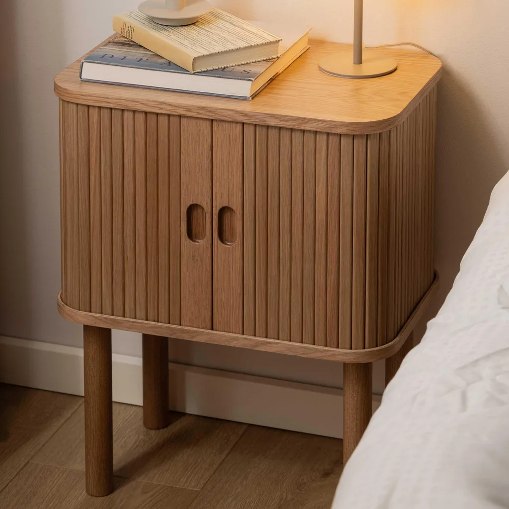 Langley table de nuit 2 portes nature - Chevet en bois clair authentique - 8
