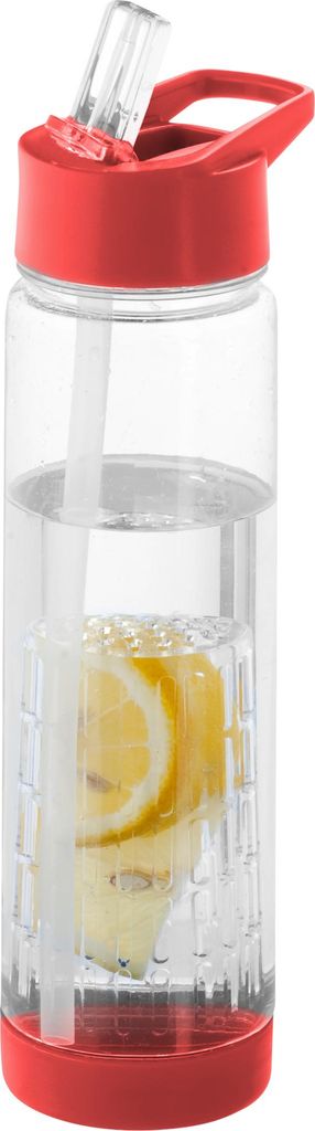 Bullet Trinkflasche Tutti Frutti mit Frucht-Einsatz PF155 (25,9 x 7,1 cm) (Transparent/Rot)