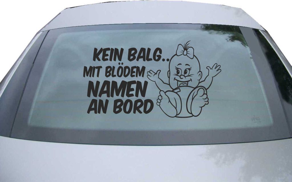 Indigos UG - Aufkleber Heckscheibe & Motorklappe DE7001 - schwarz - 600x337 mm - Kein Balg an Bord - Auto Scheiben Fenster Heckklappe Tuning Racing...