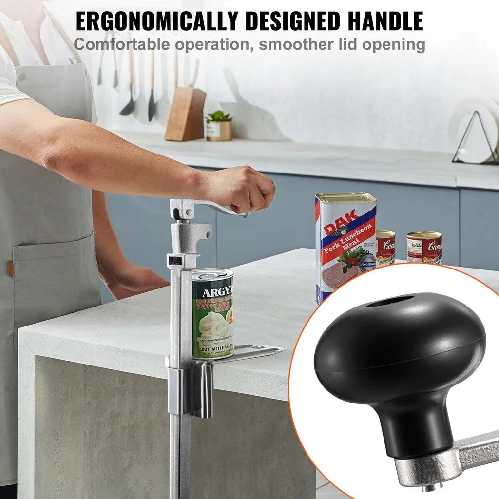 Ouvre-boîtes robuste de table inox avec fixation vis pour magasins