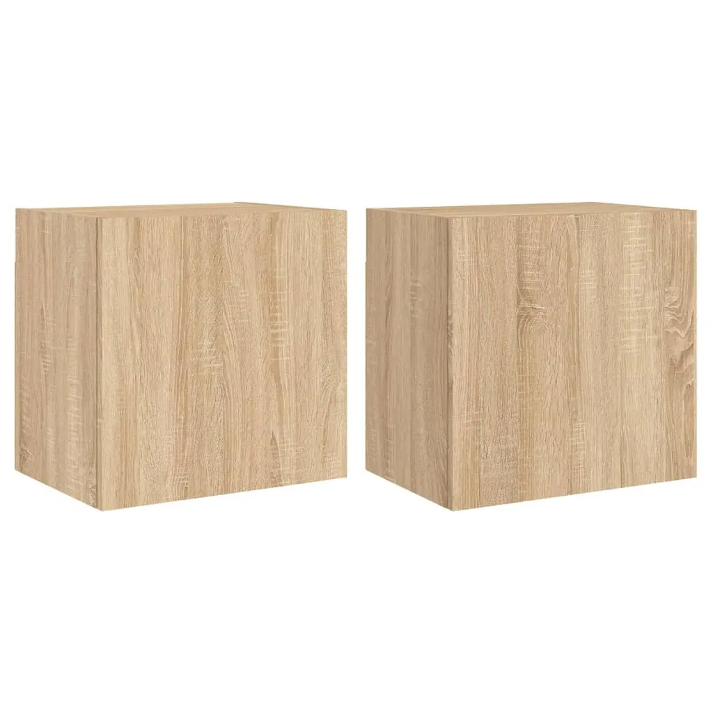 Meuble TV mural Chêne Sonoma 40,5x30x40 cm - Lot de 2 unités élégantes