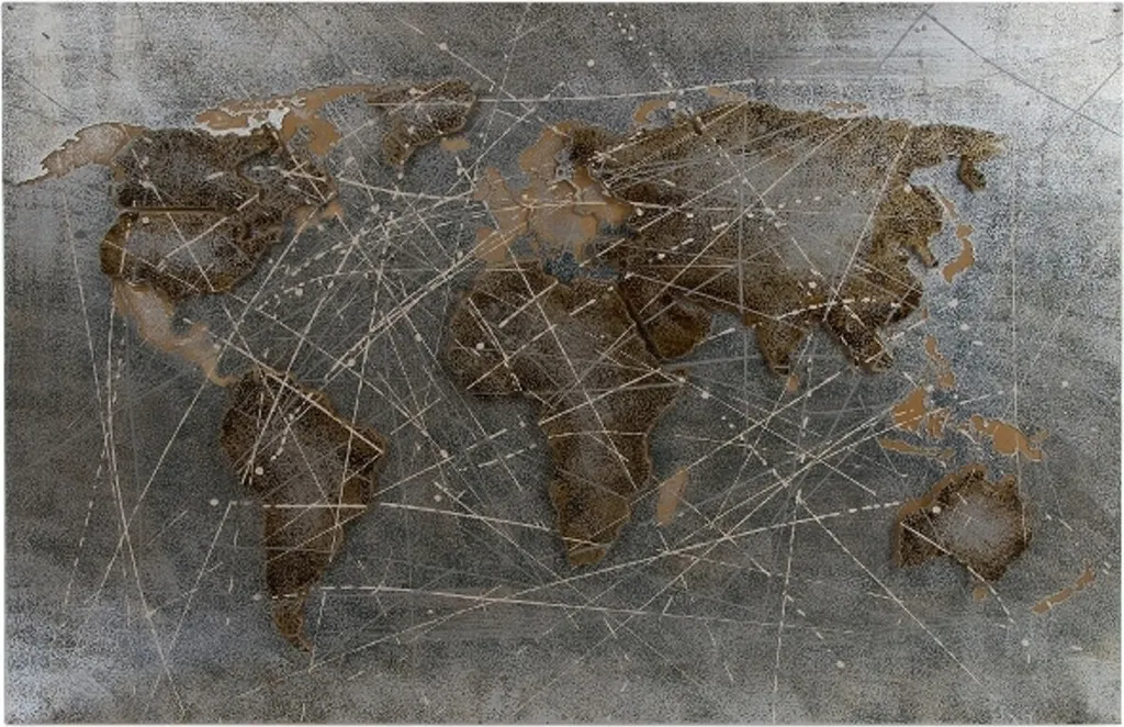 Tableau Mural Métal 120 cm : Sublimez vos Murs avec une Carte 3D