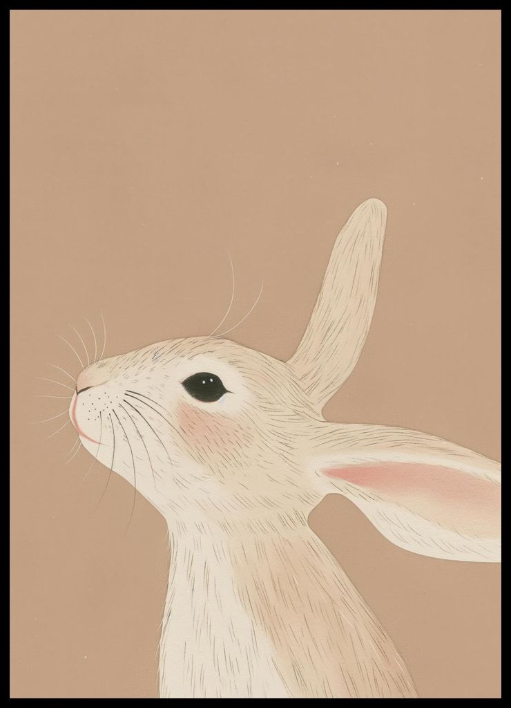 Plakat 50x70cm Muster für Kinder, Mädchen und Jungen - Hase