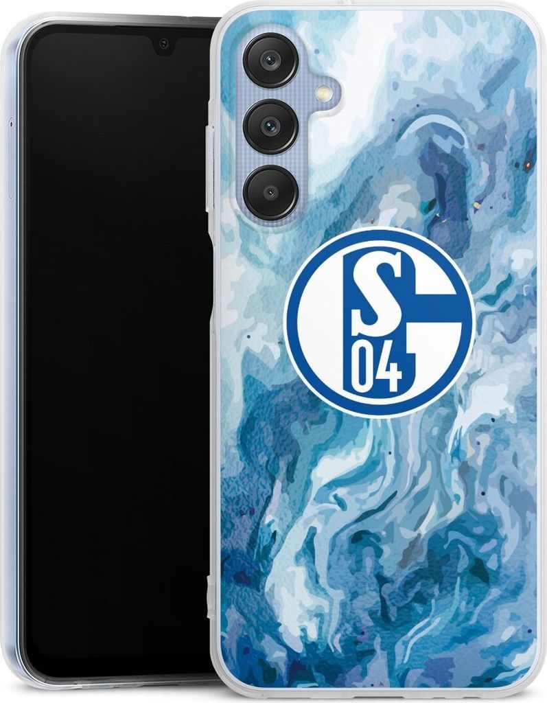 DeinDesign Handyhülle für Samsung Galaxy A25 5G Silikon Hülle Case Smartphone Schutzhülle FC Schalke 04 Fanartikel Logo