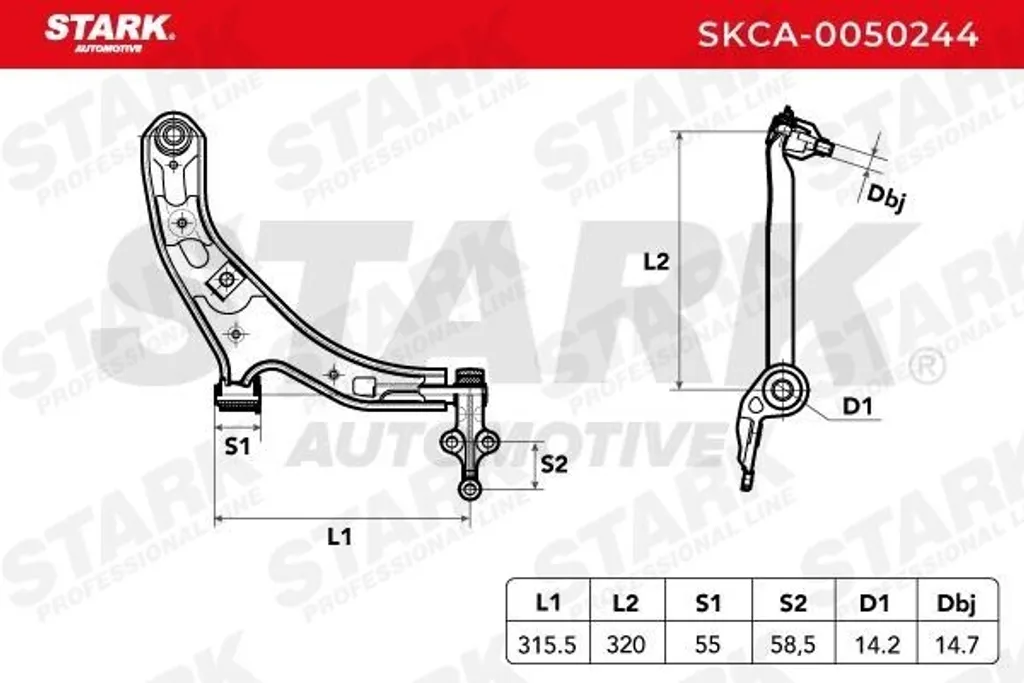 Triangle de suspension inférieur gauche pour Nissan Almera II N16 et B10