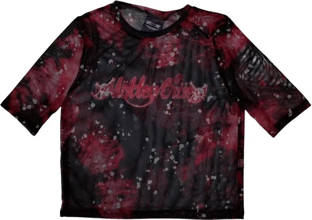 T-shirt Mötley Crüe Femme Coupe Ajustée Noir Taille L Fini les Hauts Flous