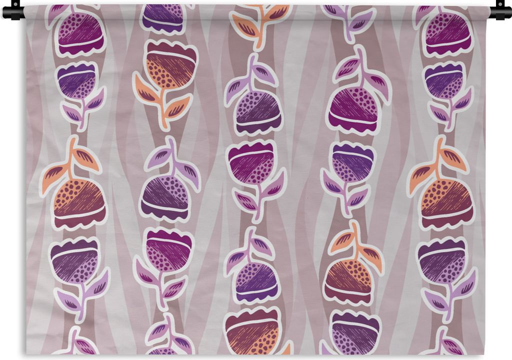 MuchoWow Wandteppich Wandbehang Tulpen - Blumen - Muster 60x45 cm Tapisserie Dekoration Wandtuch - Das Schlafzimmer