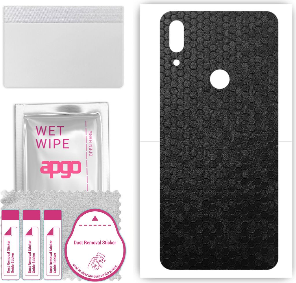 apgo Rückseite Schutzfolie, Skin, kompatibel mit Huawei P Smart Z, Hinten Displayschutzfolie aus Vinylfolie, kratzfest, einfache Montage - Schwarz...