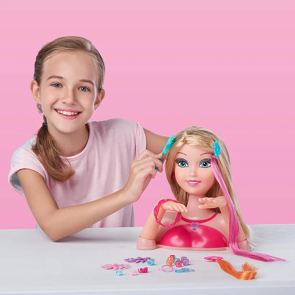 Tête à coiffer Sparkle Girlz avec accessoires de coiffure pour enfant