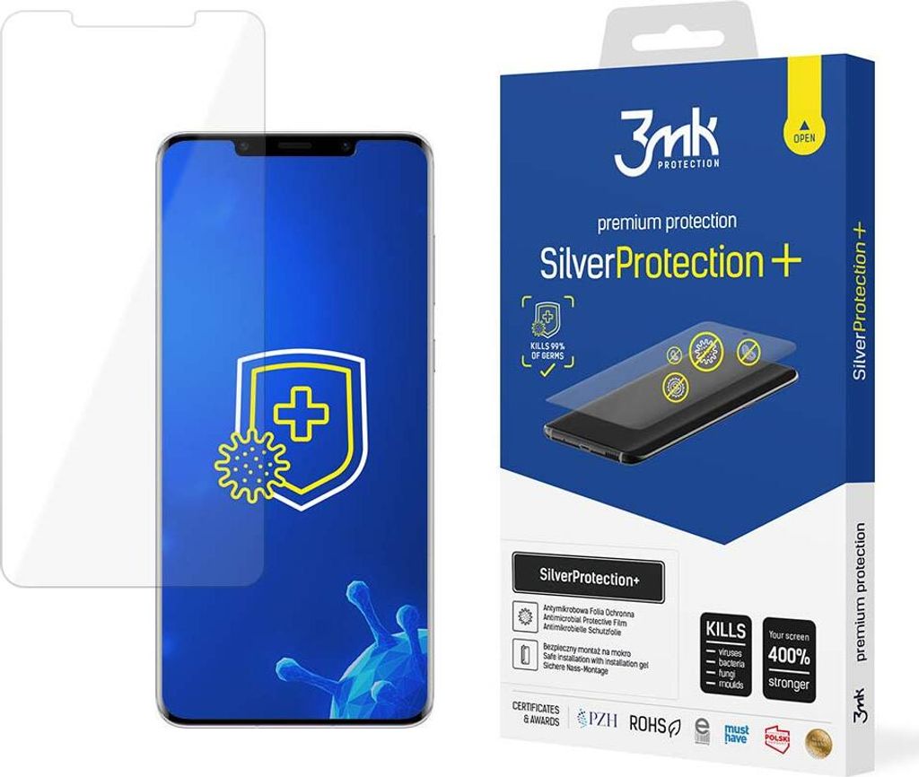 3mk SilverProtection+ für Huawei Mate 50 Pro - Antimikrobieller Displayschutz KP22605