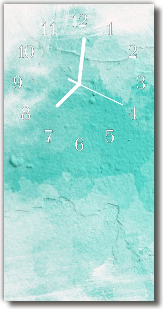 Tulup Glasuhr Wanduhr Küchenuhr Echt-Glas 30x60 Mauer Grün