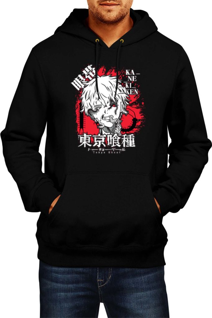 Herren Kapuzenpullover Japan Anime Manga Tokyo Ghoul 02 Ghoul, Man L / Schwarz
