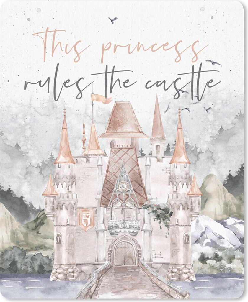 MuchoWow Mauspad Mousepad Sprichwörter - Zitate - Prinzessin - Diese Prinzessin regiert das Schloss - Kinder - Baby - Mädchen 30x40 cm - Mousep...