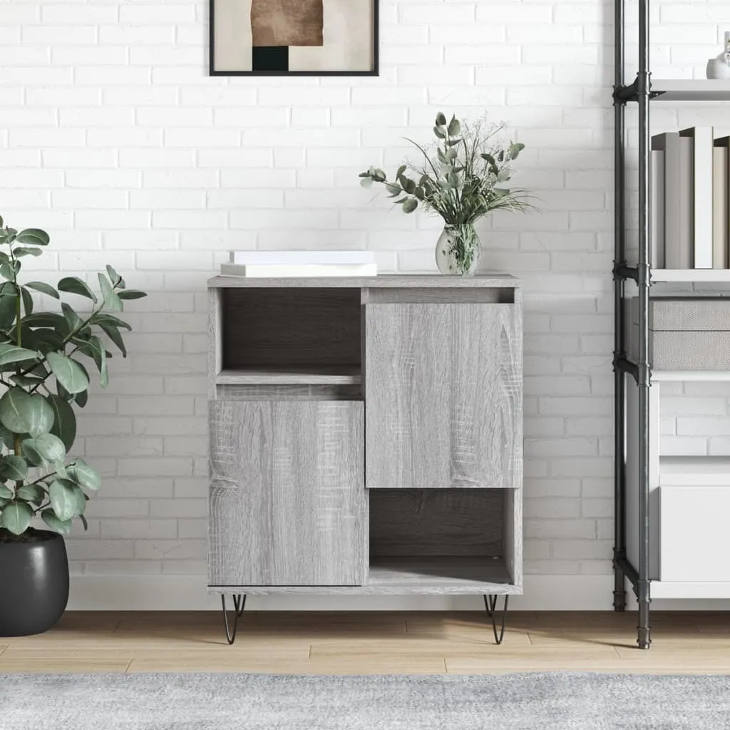 The Living Store Credenza 60x35x70 cm Grigio Sonoma | Robusta e Versatile