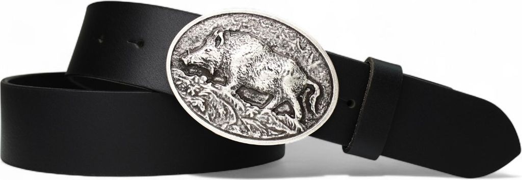 FRONHOFER Trachtengürtel mit Trachtengürtelschnalle Wildsau in Silber