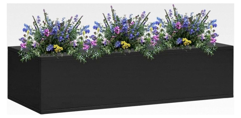 Blumenkasten aus Stahl Anthrazit 90x40x23 cm für Büro, Balkon und Terrasse