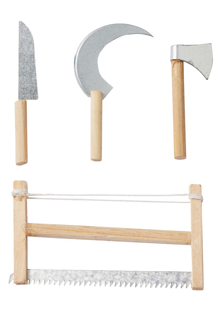 Miniatur Werkzeuge, 4er-Set, ca. 3 - 8 cm