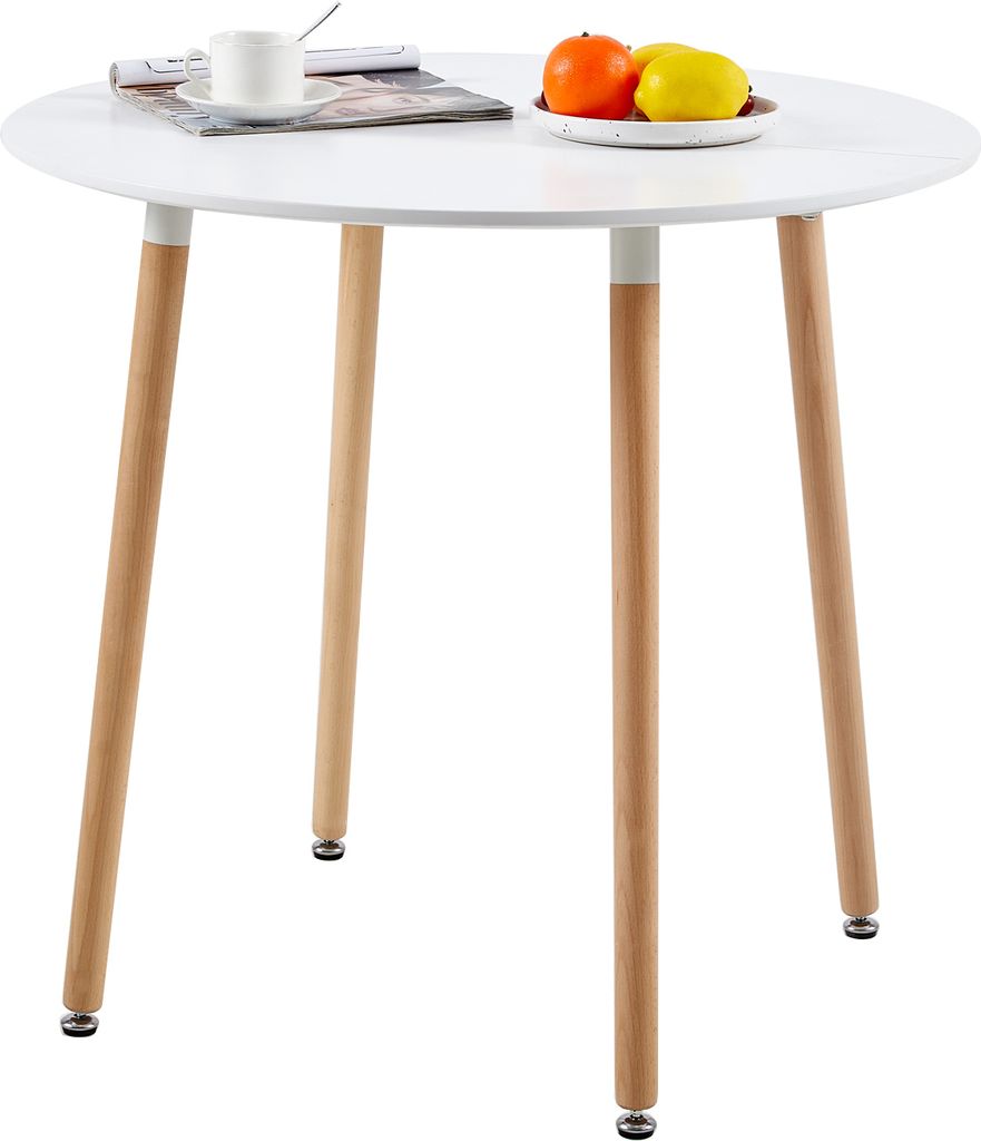 H.J WeDoo Rund Esstisch, 80x80x73 cm, Runder Holztisch, Produktbild