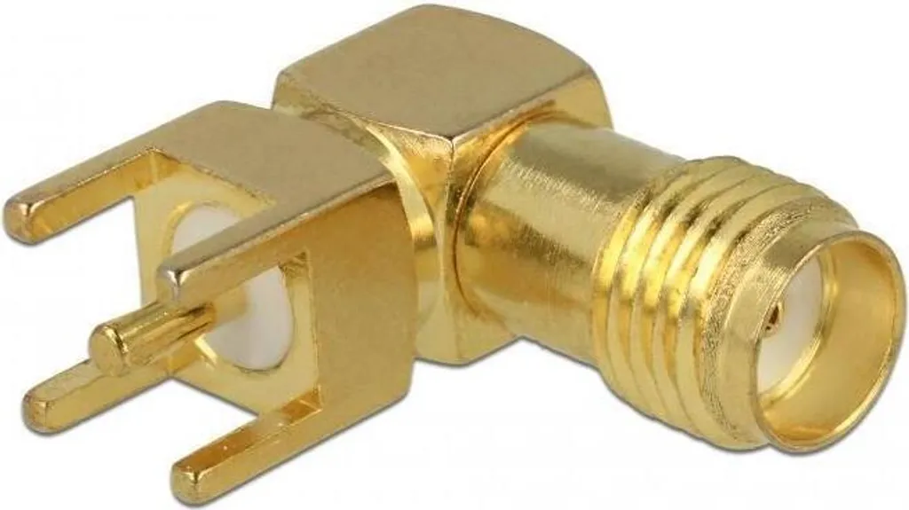 Delock Connecteur SMA Femelle 90° PCB avec Filetage 5mm pour Antenne